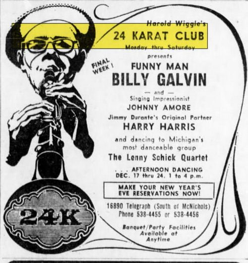 24 Karat Club (24 Carat Club) - Dec 16 1969 Ad (newer photo)